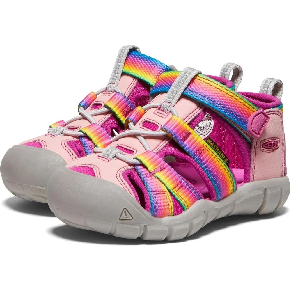 Keen Seacamp II CNX Kids Pink Rainbow Sport Sandals Water Shoes Size 11